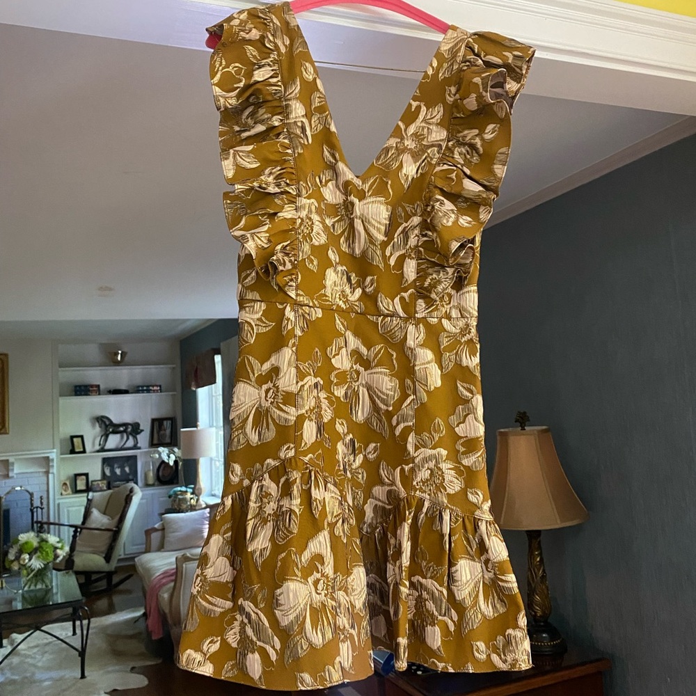 LoveShackFancy bronze Adanis dress, sz 0